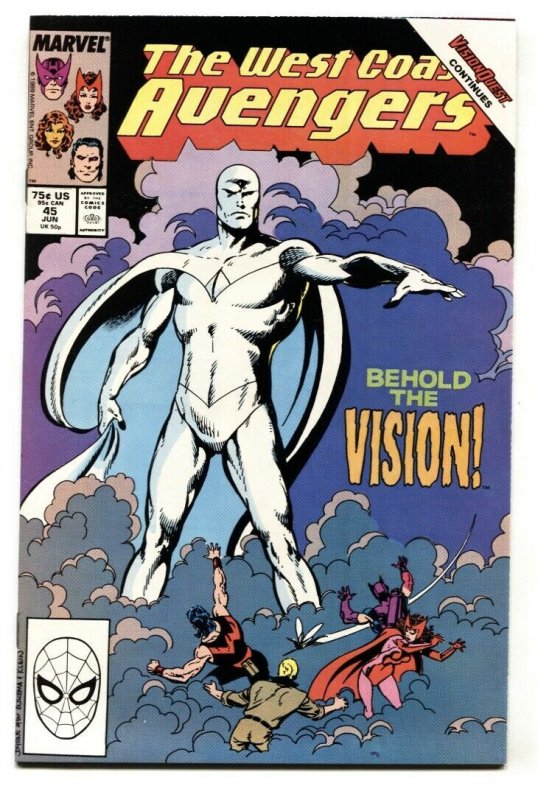 West Coast Avengers #45 (Marvel Comics, 1989), raw, ungraded comic book — front cover