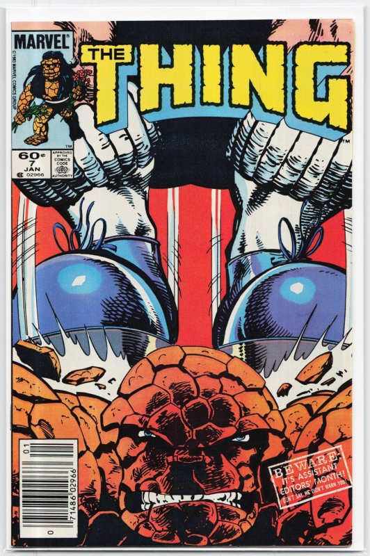 The Thing #7 (Marvel Comics, 1984), raw, ungraded comic book — front cover