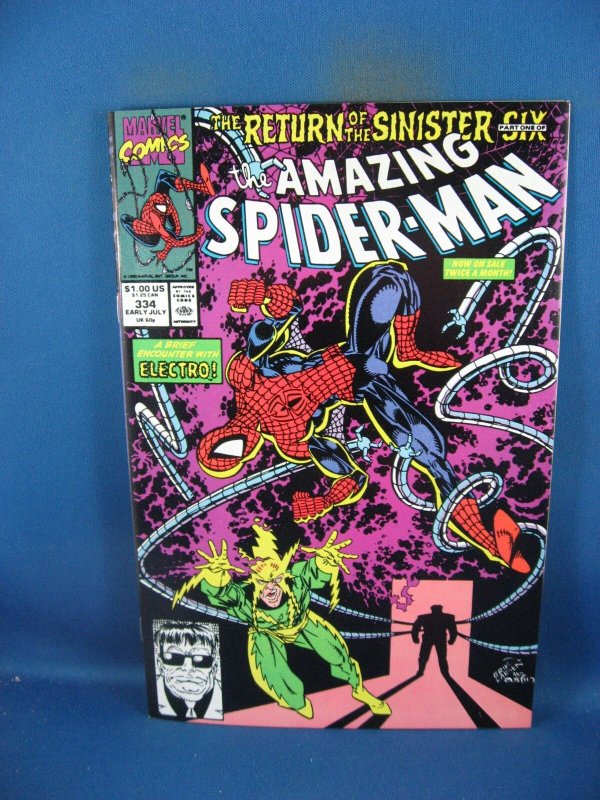 Amazing Spider-Man #334 (Marvel Comics, 1990), raw comic book in NM- condition — front cover