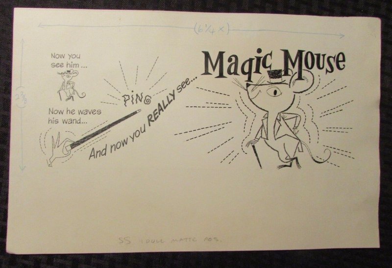 Vintage Magic Mouse Title Cartoon Comic Strip Original Art & Negative 14x9 FN, raw comic book in FN condition — front cover