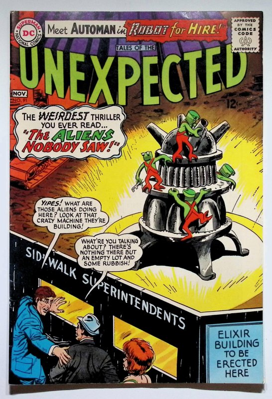 Tales of the Unexpected #91 (DC Comics, 1965), raw, ungraded comic book — front cover