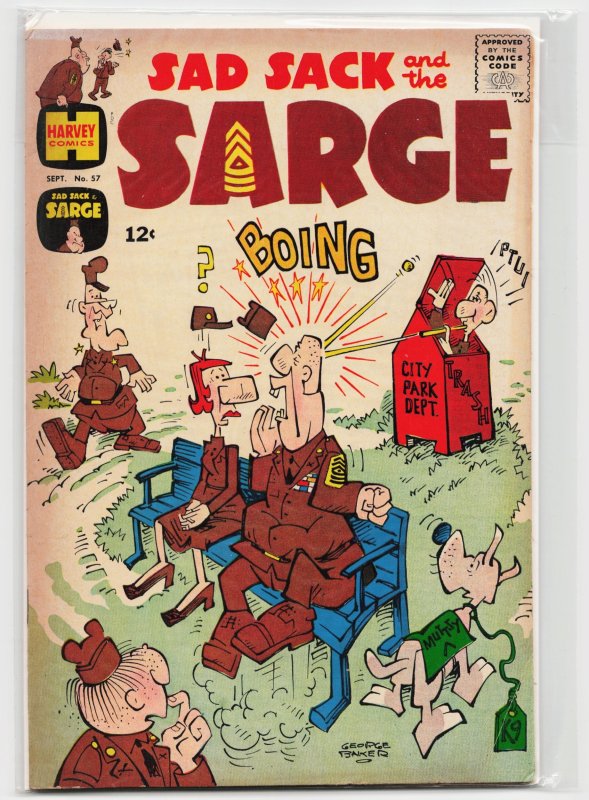 Sad Sack and the Sarge #57 (Harvey Comics, 1966), raw, ungraded comic book — front cover