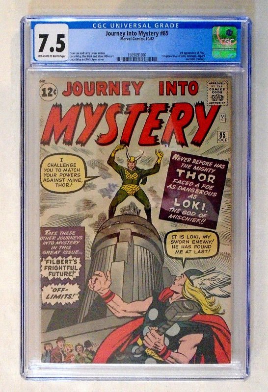 Journey into Mystery #85 (Marvel Comics), CGC 7.5 graded comic book, Universal Blue label — front cover in its holder