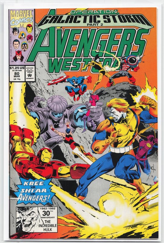 Avengers West Coast #80 (1992), raw, ungraded comic book — front cover
