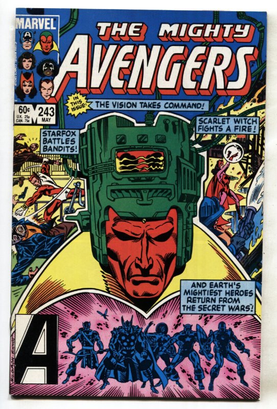 Avengers #243 (Marvel Comics, 1984), raw comic book in VF/NM condition — front cover