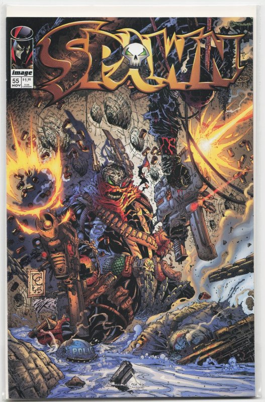 Spawn #55 (Image Comics, 1996), raw, ungraded comic book — front cover
