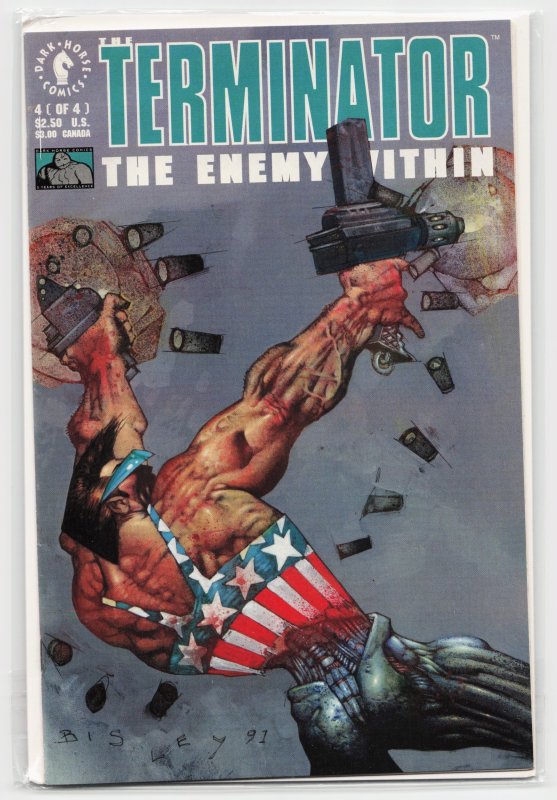 The Terminator: The Enemy Within #4 (Dark Horse Comics, 1992), raw, ungraded comic book — front cover