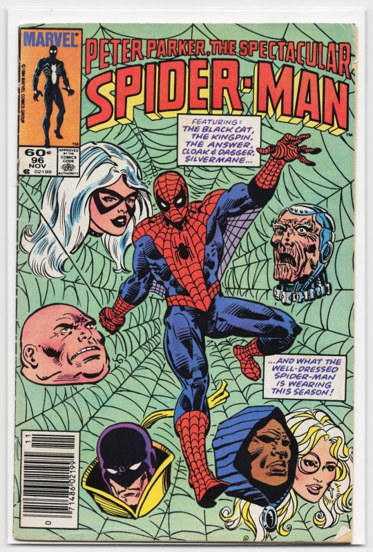 The Spectacular Spider-Man #96 (Marvel Comics, 1984), raw, ungraded comic book — front cover