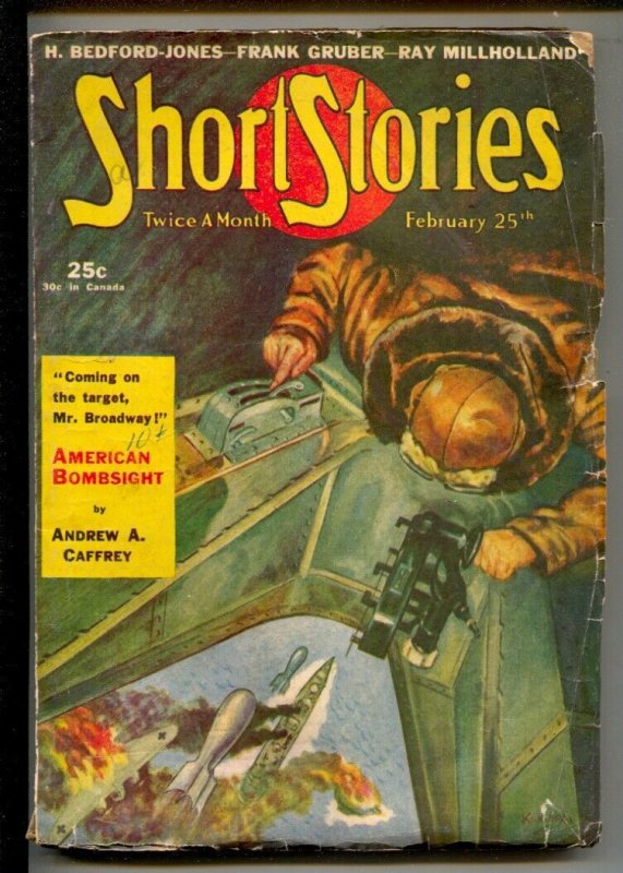 Pulp: Short Stories 2/25/1940-Doubleday-Pete Kuhloff WWII air war Cover-Fran..., raw, ungraded comic book — front cover