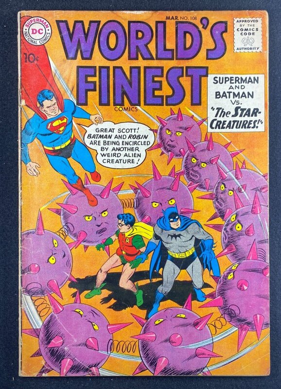 World's Finest #108 (DC Comics, 1941), raw comic book in VG 4.0 condition — front cover