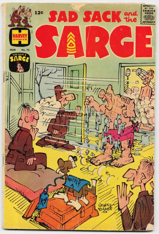 Sad Sack and the Sarge #73 (Harvey Comics, 1969), raw, ungraded comic book — front cover