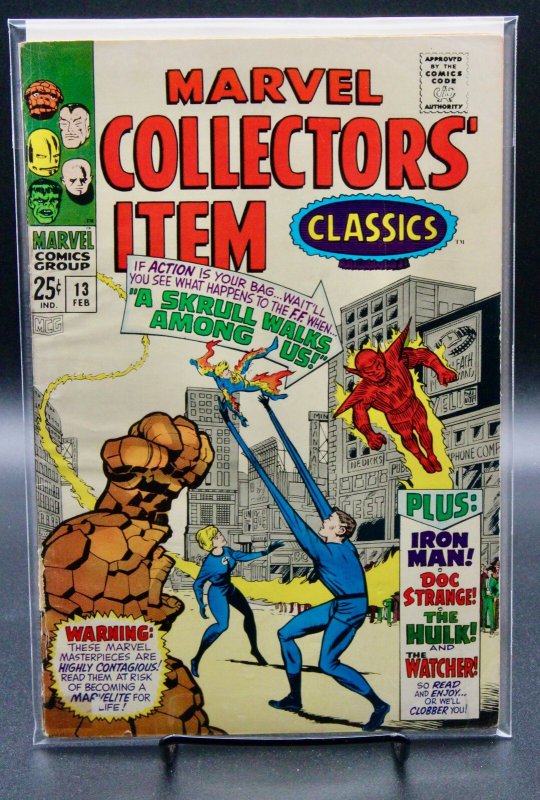 Marvel Collectors' Item Classics #13 (Marvel Comics, 1968), raw comic book in FN- condition — front cover