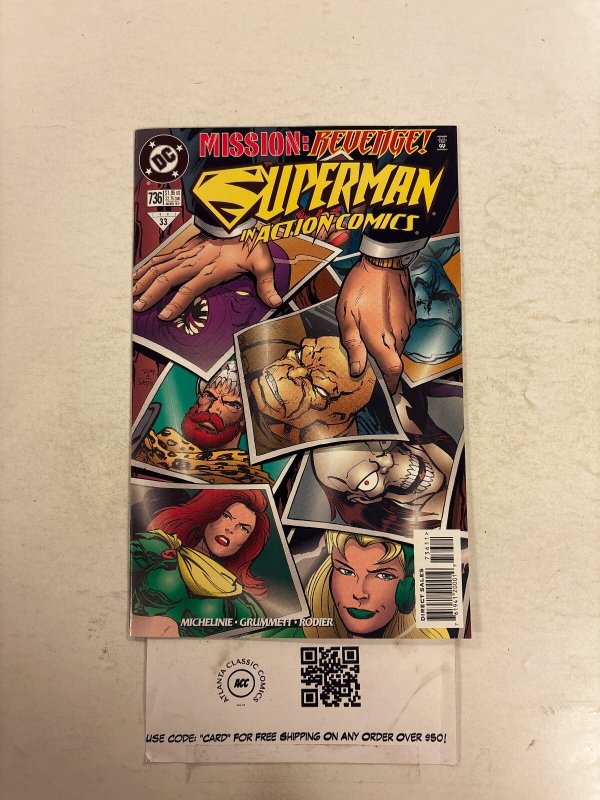Action Comics #736 (DC Comics), raw comic book in NM condition — front cover