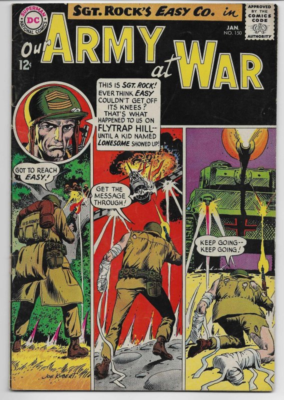 Our Army at War #150 (DC Comics), raw comic book in VF- condition — front cover