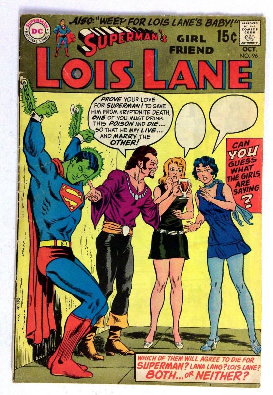 Superman's Girl Friend Lois Lane #96 (DC Comics, 1969), raw comic book in VG condition — front cover