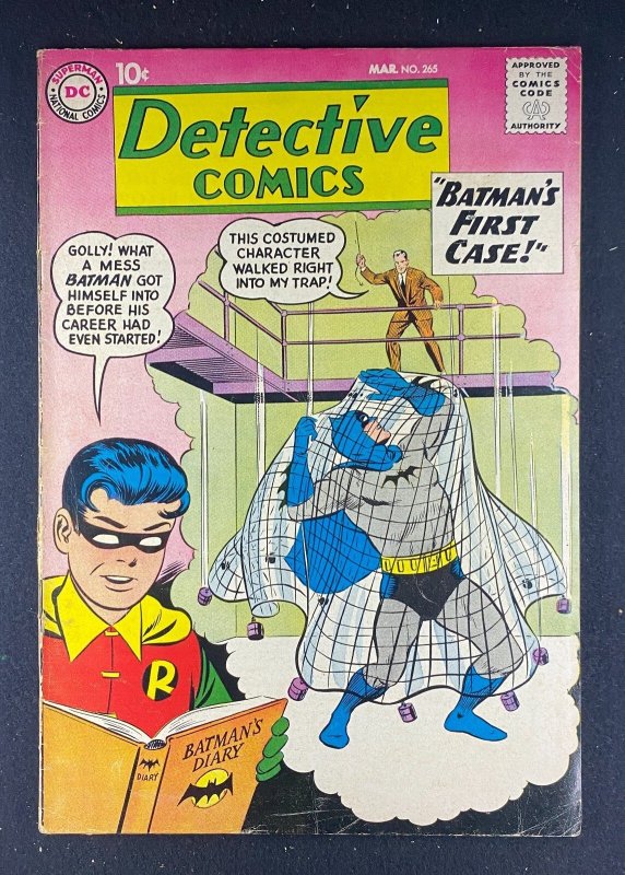 Detective Comics #265 (DC Comics, 1937), raw comic book in VG+ 4.5 condition — front cover