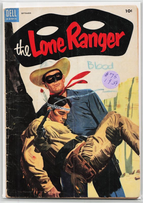 The Lone Ranger #75 (Dell, 1954), raw, ungraded comic book — front cover