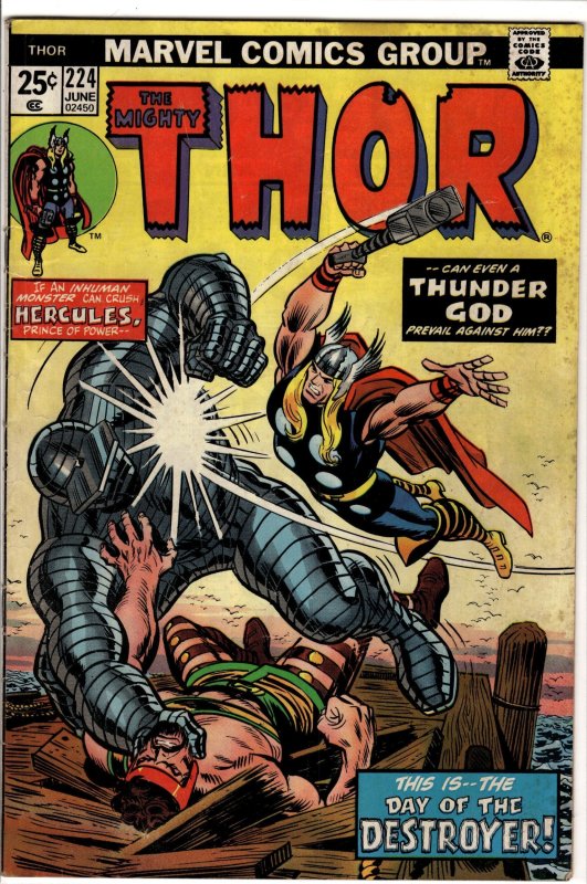 Thor #224 (Marvel Comics, 1974), raw, ungraded comic book — front cover