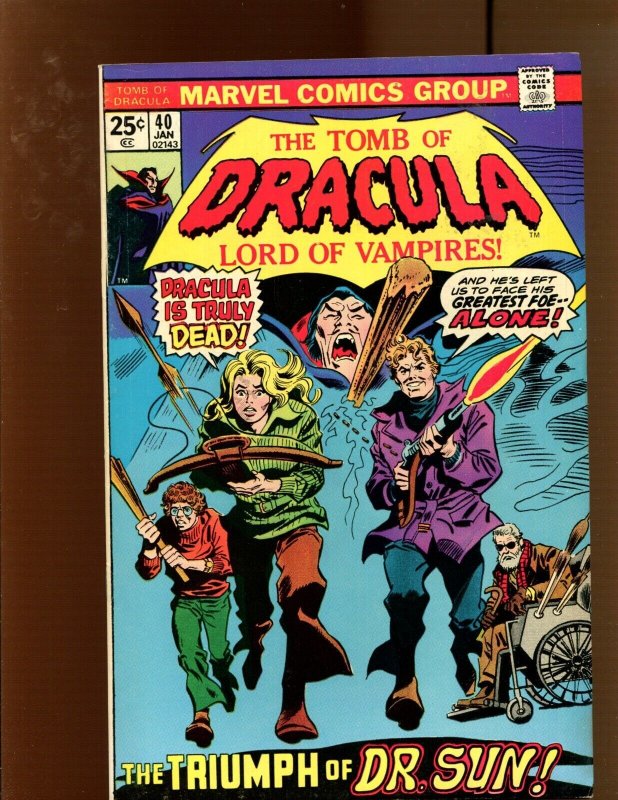 Tomb of Dracula #40 (Marvel Comics, 1976), raw comic book in 6.5 condition — front cover