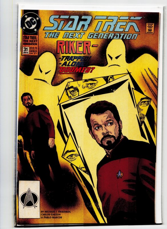 Star Trek: The Next Generation #31 (1992), raw, ungraded comic book — front cover