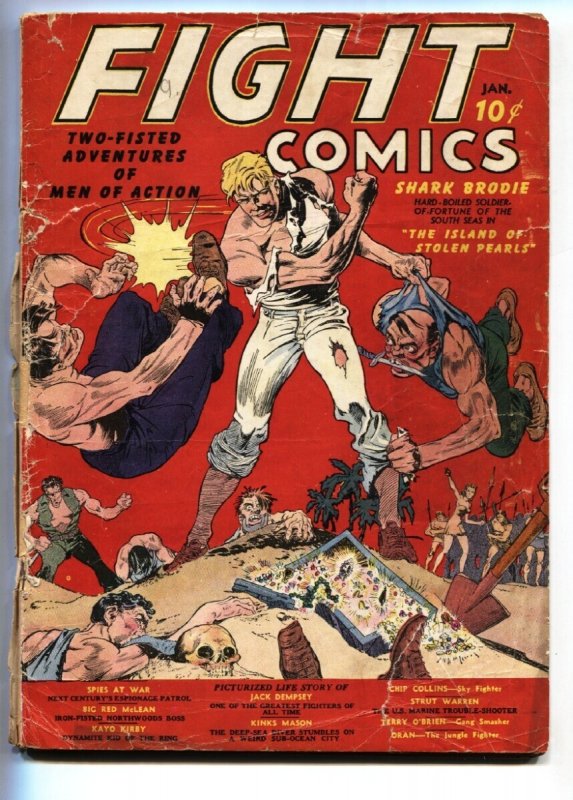Fight Comics #1 (Fiction House, 1940), raw, ungraded comic book — front cover