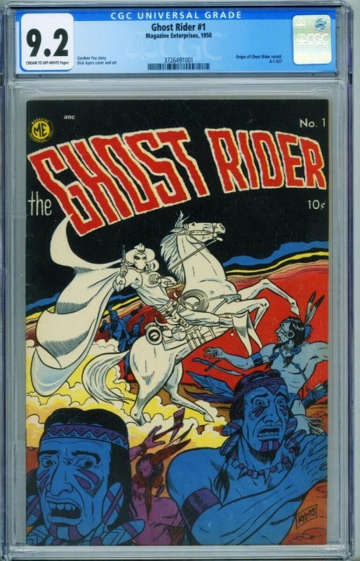 Ghost Rider #1 (Marvel Comics, 1953), CGC 9.2 graded comic book, Universal Blue label — front cover in its holder