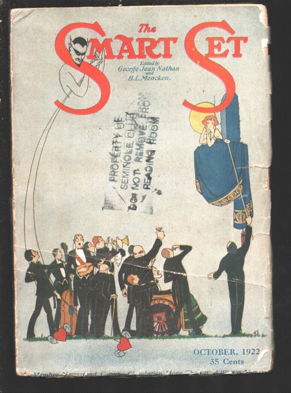 Smart Set 10/1922-Historic First Appearance in Print of Dashiell Hammett-rare..., raw, ungraded comic book — front cover