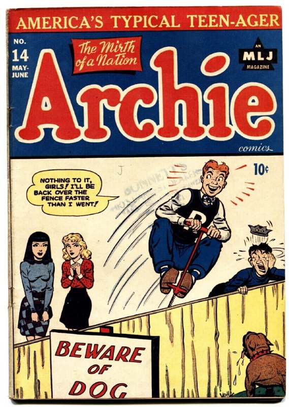 Archie #14 (MLJ Magazines, 1945), raw, ungraded comic book — front cover