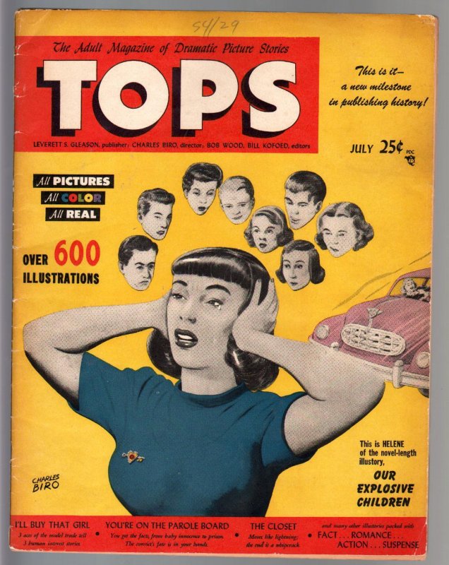 Tops #1 (Lev Gleason Publications, 1949), raw, ungraded comic book — front cover