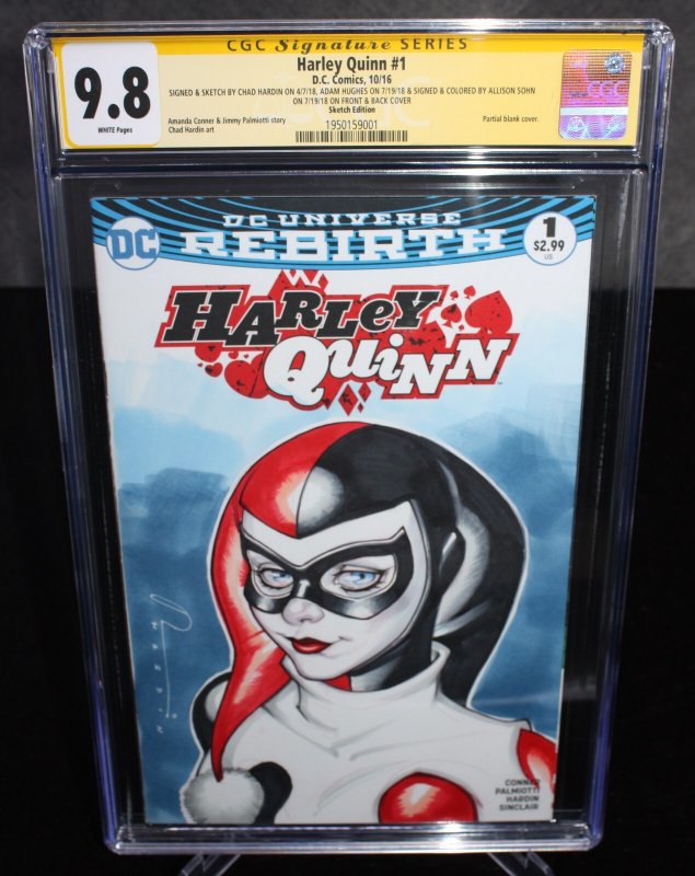Harley Quinn #1 (DC Comics, 2014), CGC 9.8 graded comic book, Universal Blue label — front cover in its holder