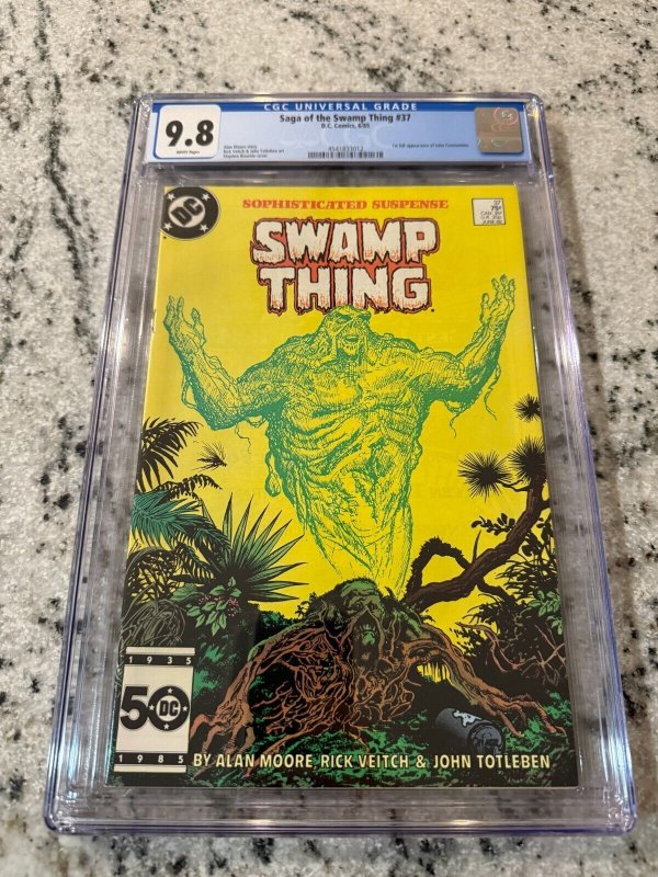 Swamp Thing #37 (DC Comics, 1985), CGC 9.8 graded comic book, Universal Blue label — front cover in its holder