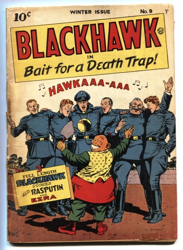 Blackhawk #9 (Quality Comics, 1944), raw, ungraded comic book — front cover