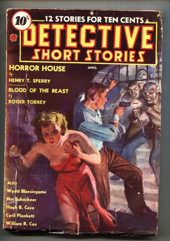 Detective Short Stories 4/1938 Spicy Weird Menace Stockings Cover-Pulp Magazine, raw, ungraded comic book — front cover