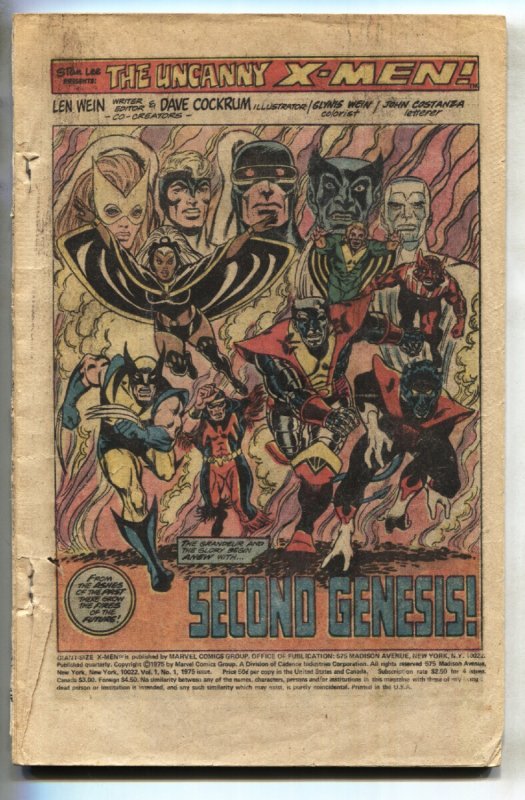 Giant-Size X-Men #1 (Marvel Comics, 1975), raw, ungraded comic book — front cover