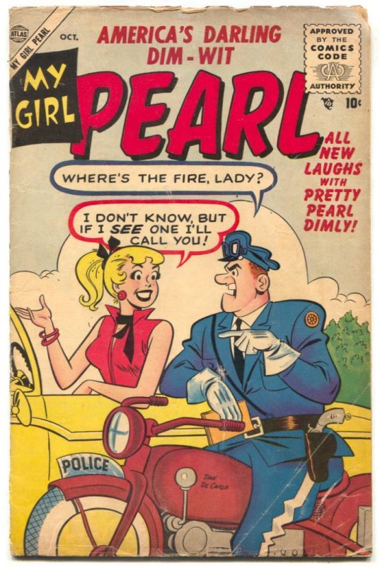 My Girl Pearl #4 (1955), raw comic book in VG- condition — front cover