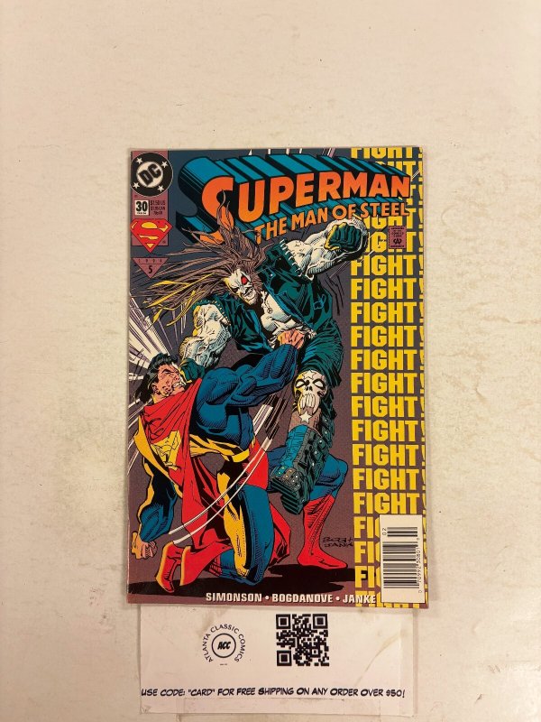 Superman the Man of Steel #30 (DC Comics), raw comic book in VF condition — front cover