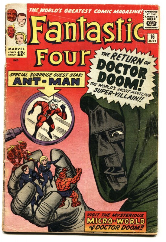 Fantastic Four #16 (Marvel Comics, 1963), raw, ungraded comic book — front cover