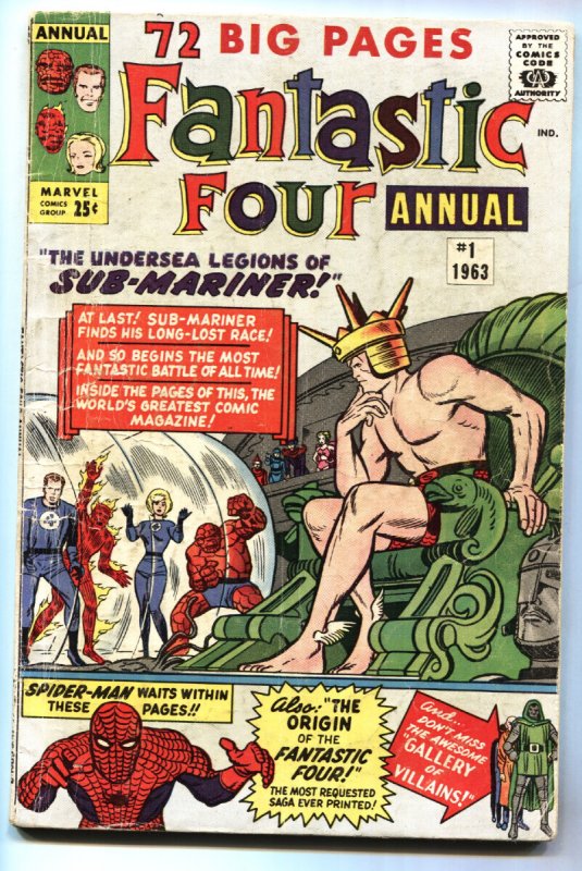 Fantastic Four Annual #1 (Marvel Comics, 1963), raw comic book in VG condition — front cover