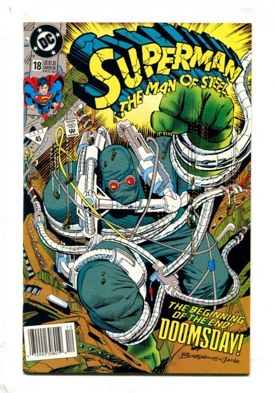 Superman: Man of Steel #18 (DC Comics, 1992), raw comic book in 9.0 condition — front cover