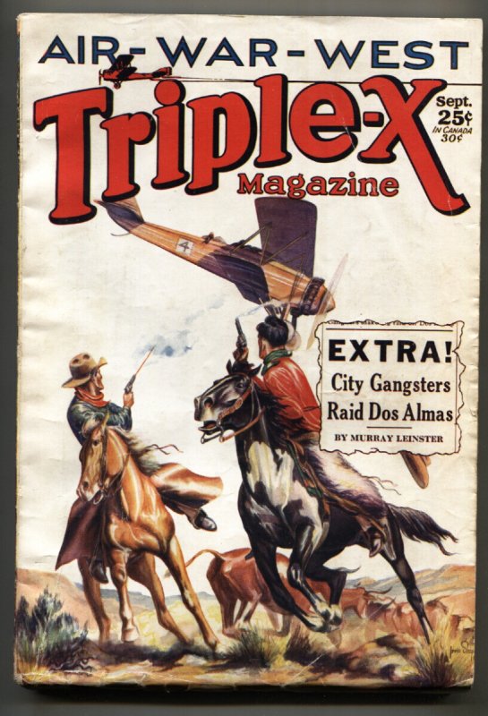 Triple-X Magazine 9/1929-Fawcett-Rare Aviation Western Pulp Magazine (Fawcett Publications), raw, ungraded comic book — front cover