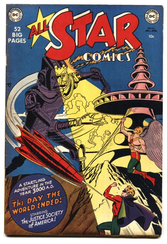 All Star Comics #56 (DC Comics, 1951), raw comic book in FN condition — front cover