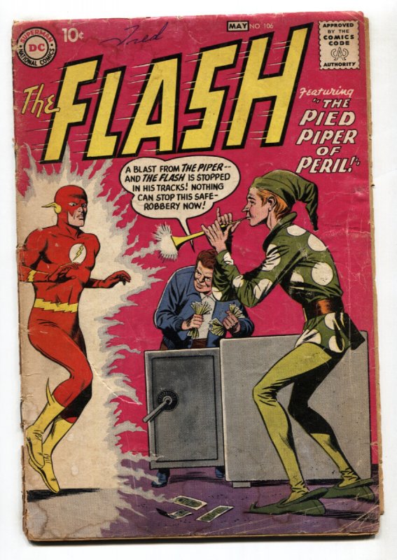 Flash #106 (DC Comics, 1959), raw, ungraded comic book — front cover