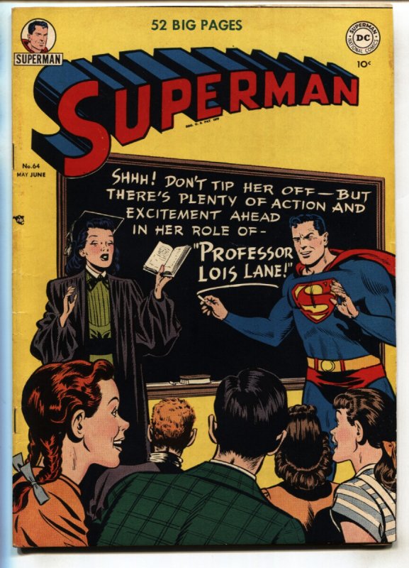 Superman #64 (DC Comics, 1950), raw, ungraded comic book — front cover