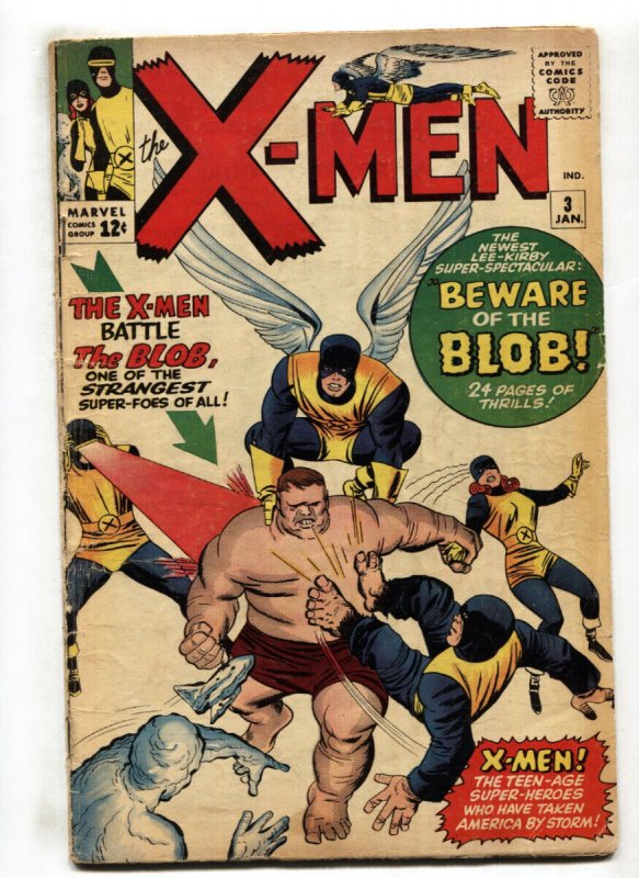 X-Men #3 (Marvel Comics, 1964), raw, ungraded comic book — front cover
