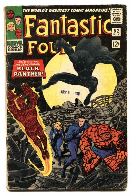 Fantastic Four #52 (Marvel Comics, 1966), raw, ungraded comic book — front cover