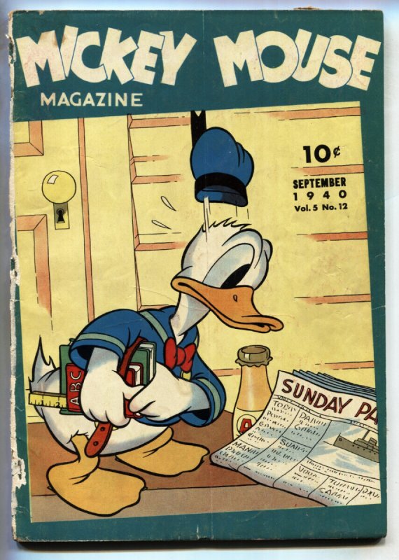 Mickey Mouse Magazine Vol. 5 #12 (1940), raw, ungraded comic book — front cover