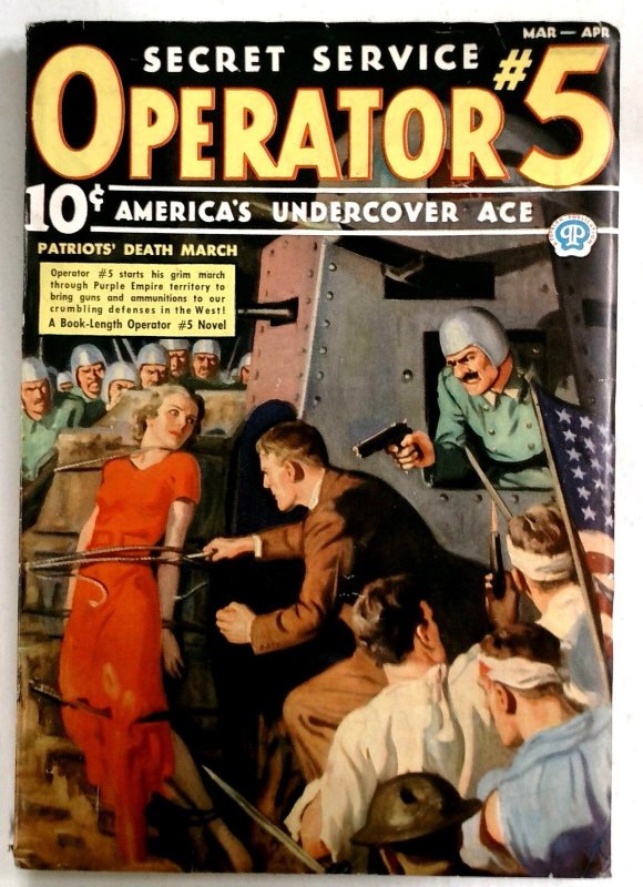 Operator #5 (Popular Publications, 1937), raw, ungraded comic book — front cover