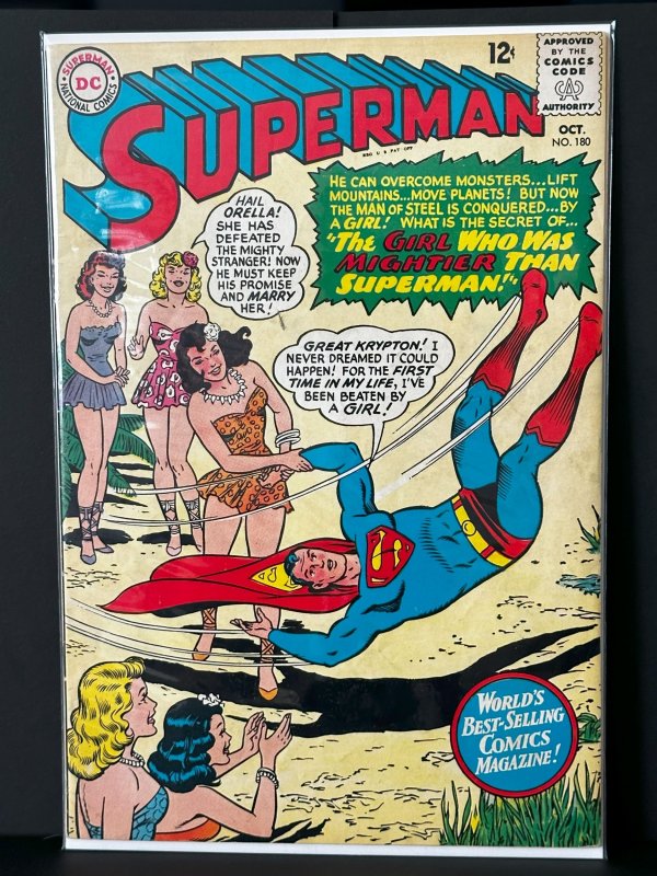 Superman #180 (DC Comics, 1965), raw, ungraded comic book — front cover