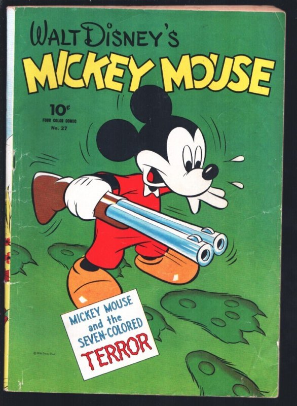 Mickey Mouse-Four Color Comics-#27-1943-Dell-Seven Colored Terror-Early Micke... (Dell, 1943), raw, ungraded comic book — front cover