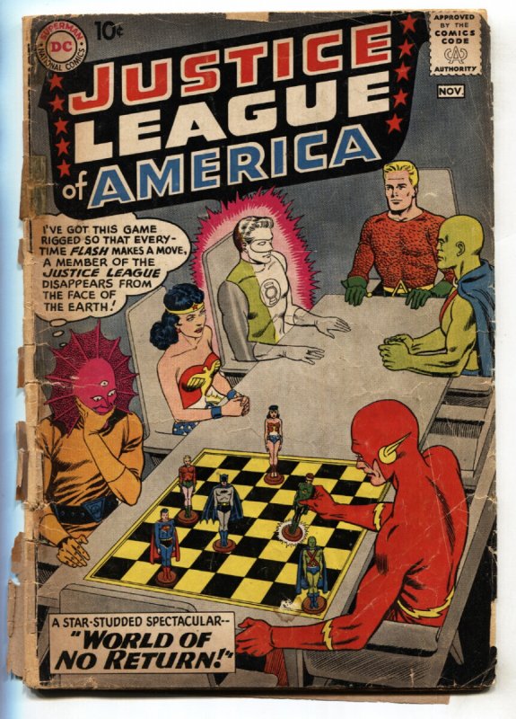 Justice League of America #1 (DC Comics), raw comic book in FR condition — front cover